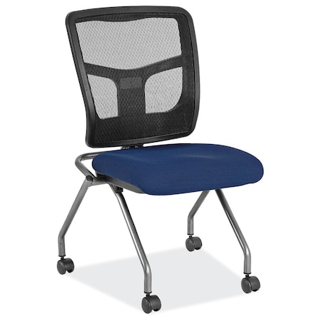 Officesource CoolMesh Collection Armless Nesting Chair with Titanium Gray Frame OSSN6954FNV